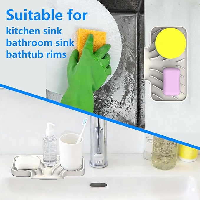 Sponge Holder for Kitchen Sink, Dish Sponge Holder & Soap Tray - Image 6