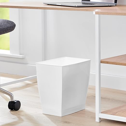 iDesign Small Plastic Bathroom Trash Can, Slim Rectangle Garbage Bin - Image 5
