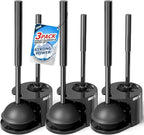 3Pack 2 in 1 Toilet Brush and Plunger Set, Extended Handle Plunger, Toilet Bowl by FORASTO