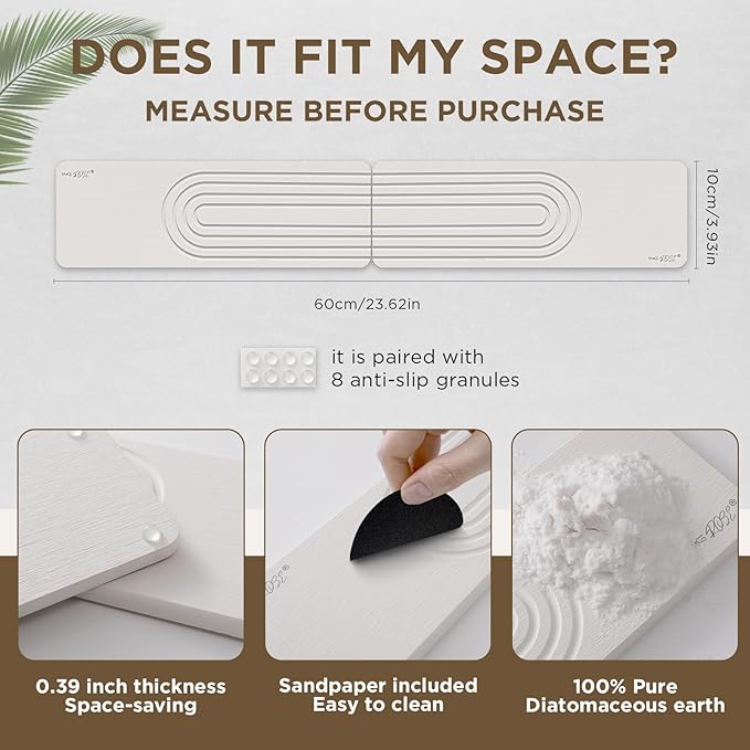 Faucet Mat for Kitchen Sink, Diatomite Stone Drying Sink Protectors, Bathroom - Image 4