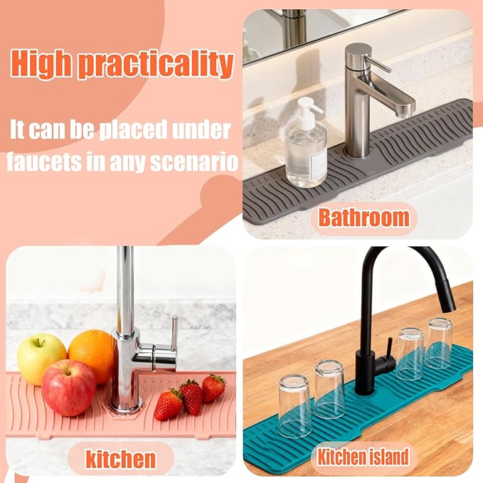 Kitchen Sink Faucet Mat, 90° Foldable Faucet Mat - Image 6