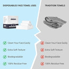 Disposable Face Towels XL, Viscose Biodegradable Large Dry Wipes, Super Soft & - Image 6