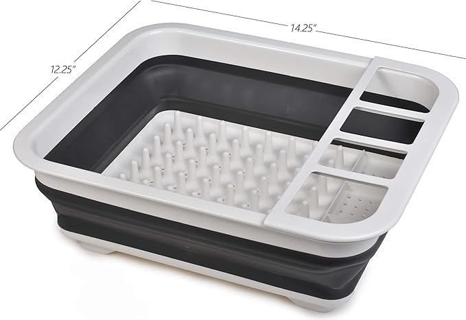 Masirs Pop-Up Collapsible Dish Drying Rack: Convenient Storage, Drains into Sink - Image 2