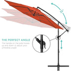 Best Choice Products 10ft Offset Cantilever Hanging Market Patio Umbrella, 8 Sturdy Ribs, Easy Adjustment - Rust - Image 4