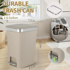 Small Bathroom Trash Can with Lid and 3 Rolls Trash Bags, Step Pedal - Image 2