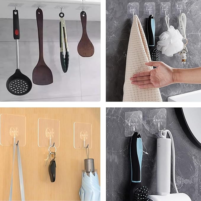 Heavy Duty Adhesive Hooks 10-Pack: Holds 22lb, Strong Reusable & Waterproof - Image 6