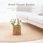 Wall Hanging Basket Decorative Boho Mounted Organizer Dried Flower Plants Front - Image 2
