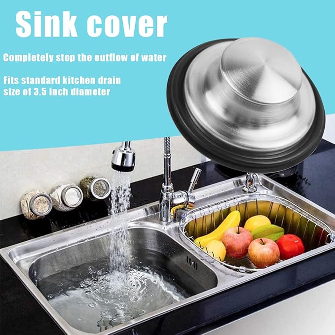 3 Pieces Kitchen Sink Stopper Strainer, 3 in 1 Kitchen Sink Basket Strainer - Image 4