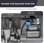 2 Pack Trash Bag Holder Under Sink Stackable, Plastic Garbage Bag Dispenser - Image 5