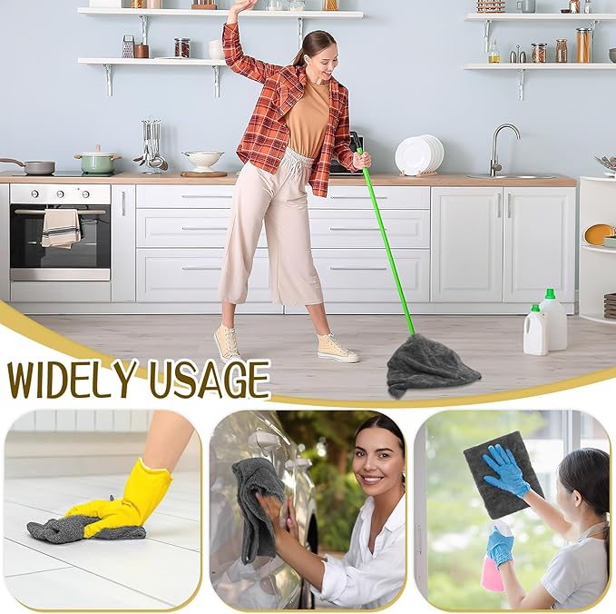 4 Pcs Extra Large Microfiber Cleaning Cloth, Lint and Streak Free - Image 7