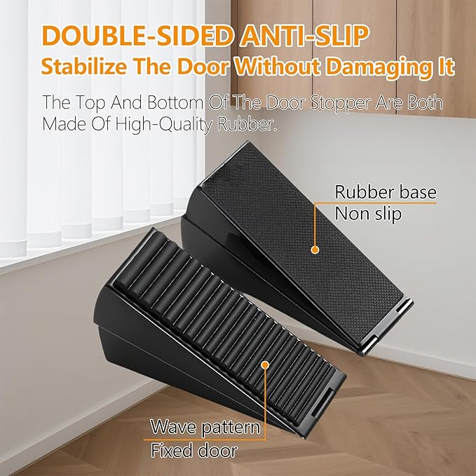 Heavy Duty Door Stopper, 3 Inch High Large Adjustable Spring Door Stop - Image 4