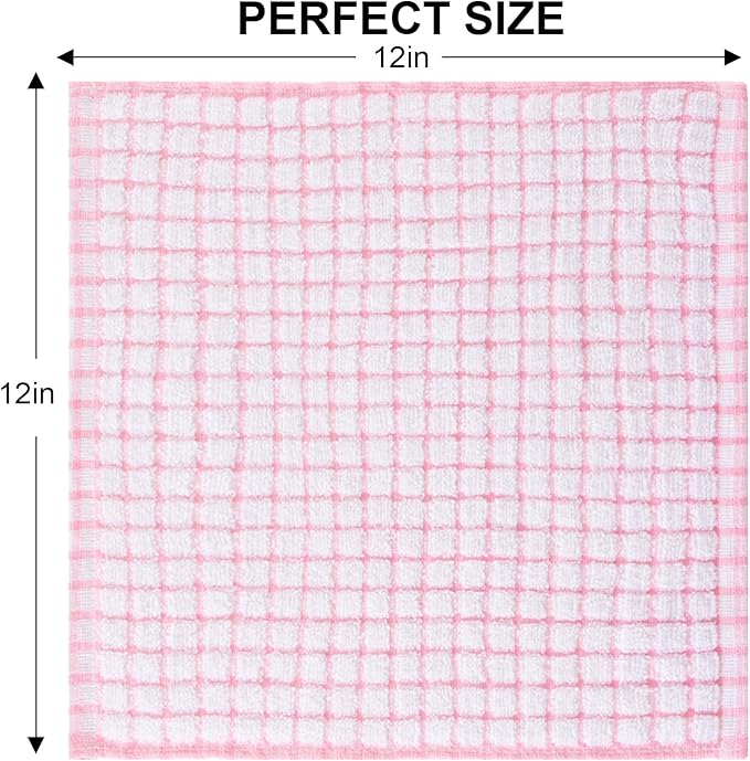 Kitinjoy Cotton 8 Pack Terry Kitchen Dish Cloths, 12 x 12 Inches Super Soft and - Image 6