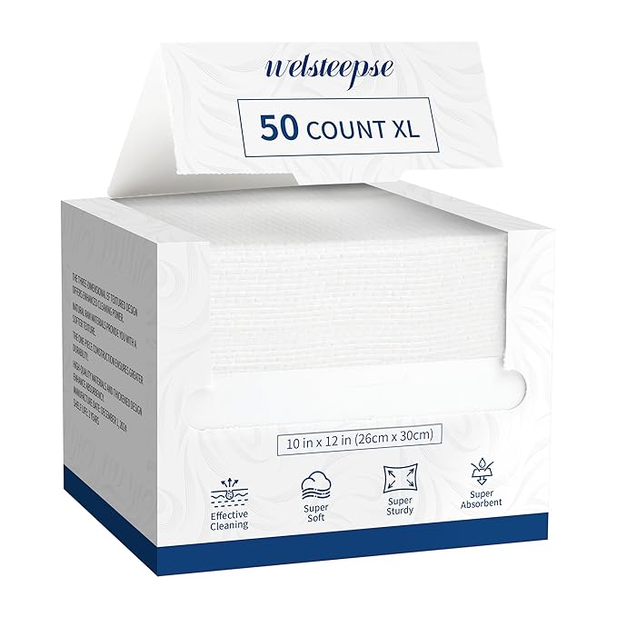 Disposable Face Towelettes, Makeup Remover Dry Wipes, Ultra Soft, 100% Biobased by WELSTEEPSE
