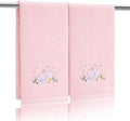 2 Pcs Silly Goose Hand Towels Blush Pink Bathroom Decor 14x29 Inch Embroidered by SmoothNovelty