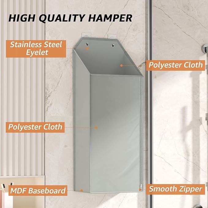 MaxGear Hanging Laundry Hamper, Over the Door Hamper - Image 6