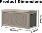 310 Gallon Lockable Outdoor Storage Box – Waterproof Resin Deck Box for Patio Furniture, Garden Tools, Pool Accessories (Gray) - Image 2