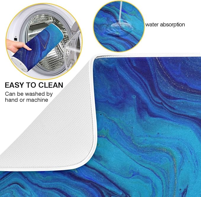 Super Absorbent Dish Drying Mat, Microfiber Fast-Drying Dish Mat, Kitchen Dish - Image 2