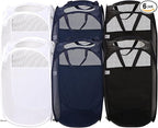 AQQA 6 Pcs Handy Laundry Collapsible Mesh Foldable Hampe, Popup Laundry Basket by AQQA