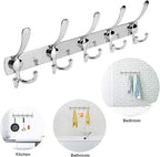 Wall Mount Coat Hook, 2 Pack 15 Hooks Stainless Steel Coat Hangers Rack Robe - Image 8