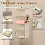 Hanging Closet Organizer 4 Tier Hanging Storage - Image 4
