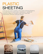 Plastic Drop Cloths for Painting, 9x12 Ft Extra Large Painting Supplies - Image 6