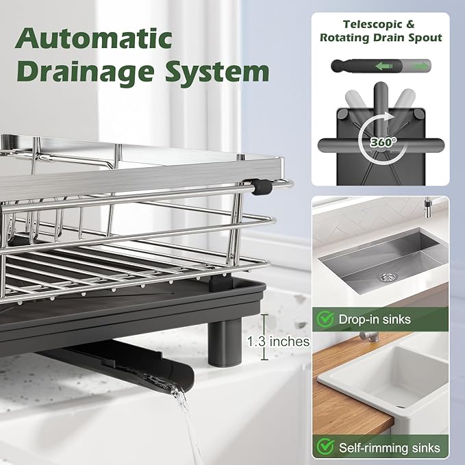 In Sink Dish Drying Rack, Expandable Over The Sink Dish Rack - Image 6