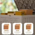 55 Gallon Package Delivery Box for Outside,Weather Resistant UV Protection Resin Outdoor Storage Parcel Box for Porches, Front Door,Balconies,Garages - Image 2