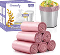 3 Gallon 180pcs Small Pink Trash Bags Plastic Strong Pink Garbage Bags by HOMMALY