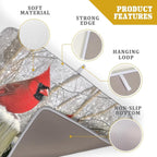 Winter Birds Dish Drying Mat Red Berry Dish Drainer Rack Mat Microfiber - Image 4
