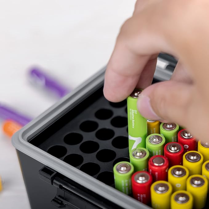 JJC AAA Battery Hard Case with Detachable Tester Checker, 44 Slots AAA Battery - Image 4