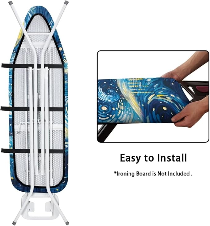 Starry Night Ironing Board Cover and Pad, Dragonfly Iron Board Cover Non-Slip - Image 5