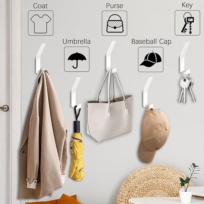 6 Pack Coat Hooks Wall Mount - Image 2
