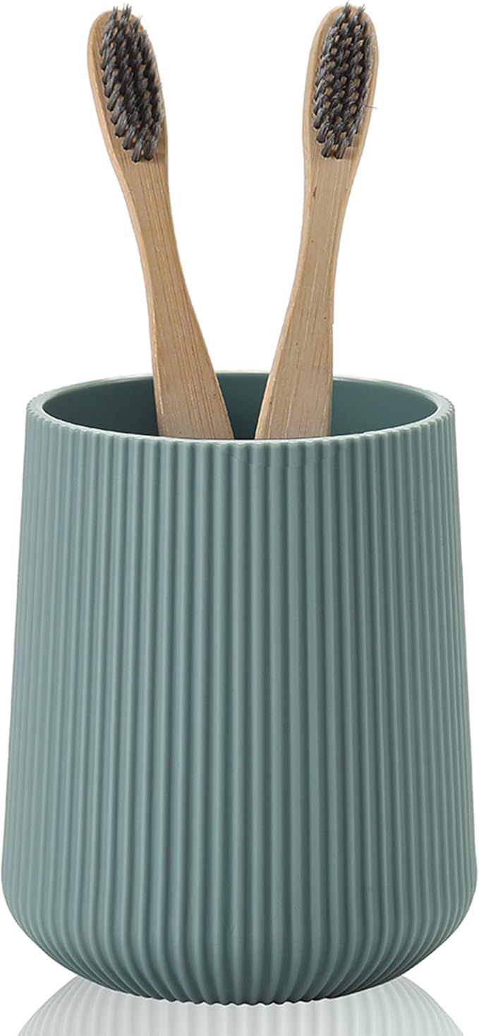 Green Striped Toothbrush Holder by KellyHome