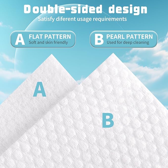 100 Count Disposable Face Towel, Biodegradable Cotton Facial Dry Wipes - Image 2