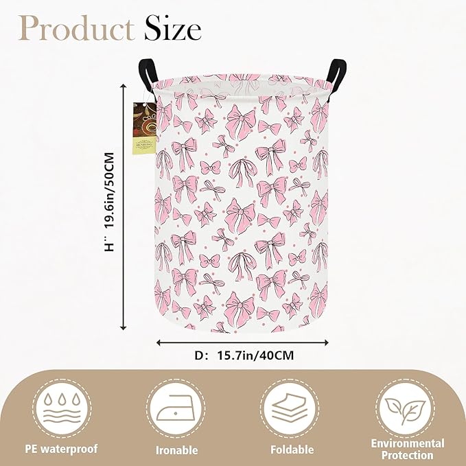 HUNRUNG Laundry Hamper, Large Canvas Fabric Lightweight Storage Basket Toy - Image 2