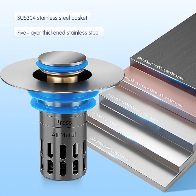Bathroom Sink Stopper, Pop Up Drain - Image 6