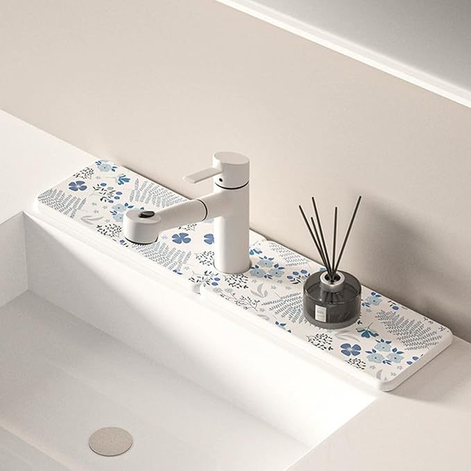 Kitchen Sink Faucet Mat, Diatomaceous Earth Quick Dry Sink Splashback Drying Mat by Unknown