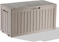 EasyUp 90 Gallon Outdoor Deck Box Waterproof, UV Resistant Resin Outdoor Storage Box for Delivery, Porch, Patio and Garden, Gray by EASYUP