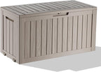 75 Gallon Waterproof Outdoor Storage Box,Resin Deck Box,Lockable Outside Storage Box Container for Patio Furniure,Garden,Pool Tools (75 Gallon,Grey) by MAIUSCOLI