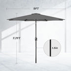 Simple Deluxe 9' Patio Umbrella Outdoor Table Market Yard Umbrella with Push Button Tilt/Crank - Image 2