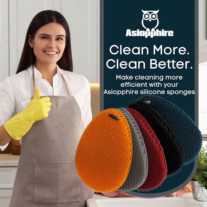Silicone Sponge Dish Scrubber - Image 8