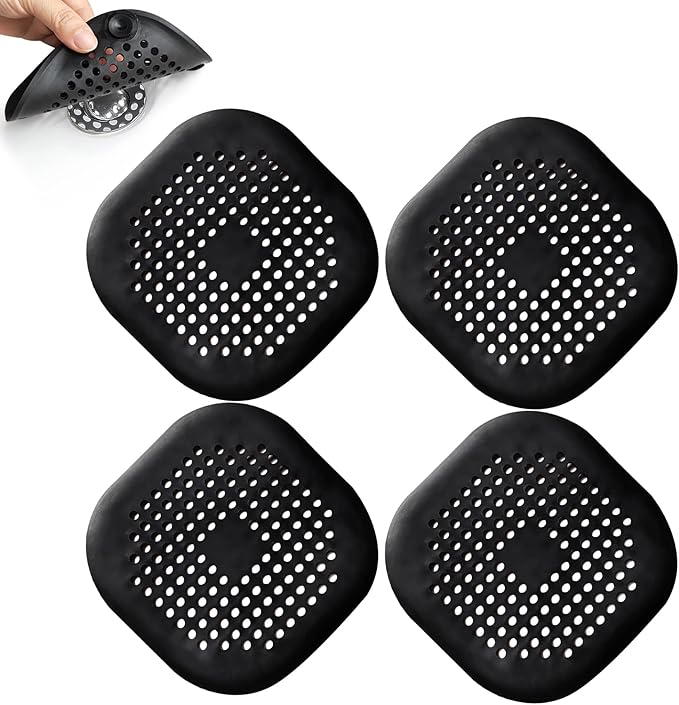 4 Pieces Shower Drain Hair Catcher Bathtub Stopper Home Drain Protectors Drain by Philbinden