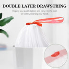 8 Gallon White Drawstring Trash Bags - Image 3
