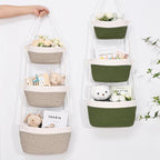 Hanging Storage Baskets, Over the Door Basket, Cotton Wall Baskets Storage - Image 4