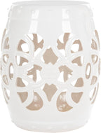 Safavieh Castle Gardens Collection Imperial Vine Antique White Glazed Ceramic Garden Stool - Image 3