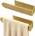 2 Pack Gold Hand Towel Holder, Adhesive Towel Bars Wall Mounted, 8 Inch Square by Bethom