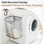 Mesh Laundry bag with Handles, 42L Collapsible Laundry Basket with 2 Hooks - Image 4