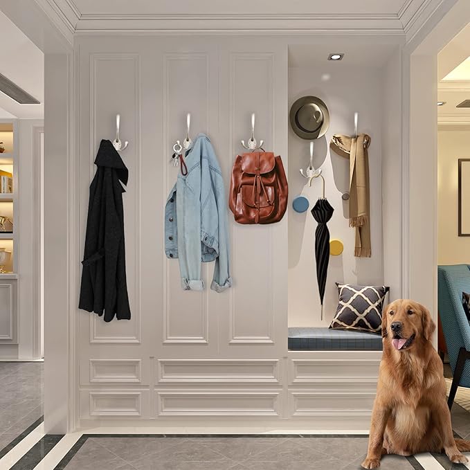 IBosins 14 Pack Big Triple Coat Hooks Wall Mounted - Image 4
