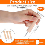 12 Pcs Wood Pegs for Hanging, 3.68 Inch Solid Unfinished Wooden Pegs for Hanging - Image 2