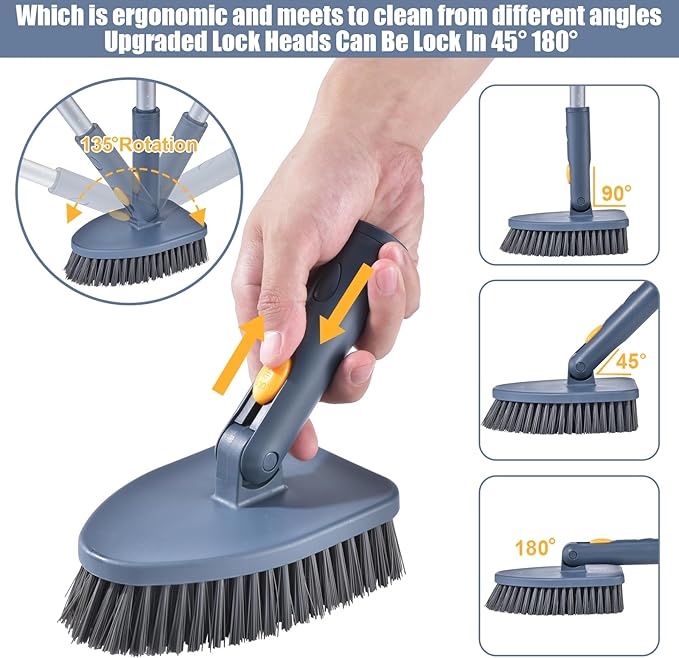 Shower Cleaning Brush, 4 in 1 Tile Tub Shower Scrubber - Image 6